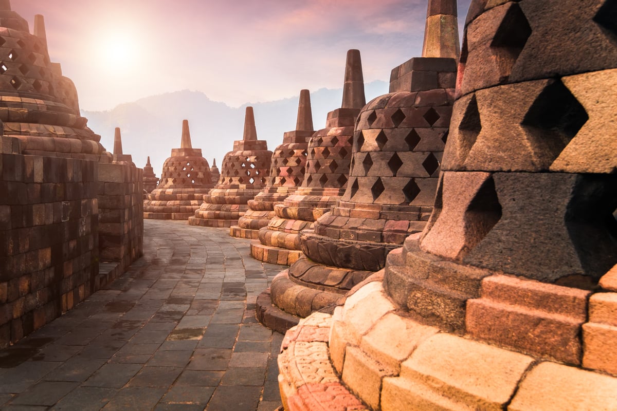 ancient borobudur buddhist temple java indonesia